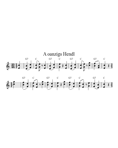 A oanzigs Hendl (Version 3) sheet music preview