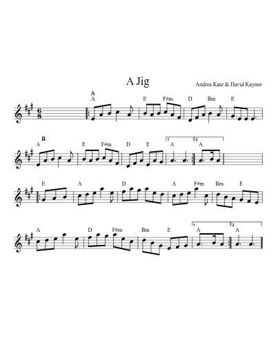 A Jig sheet music preview