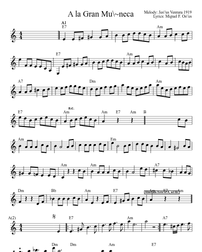 A la Gran Mu\~neca (Version 2) sheet music preview