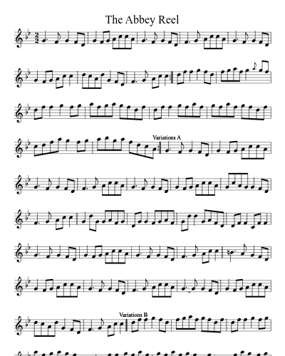 The Abbey Reel (Version 2) sheet music preview