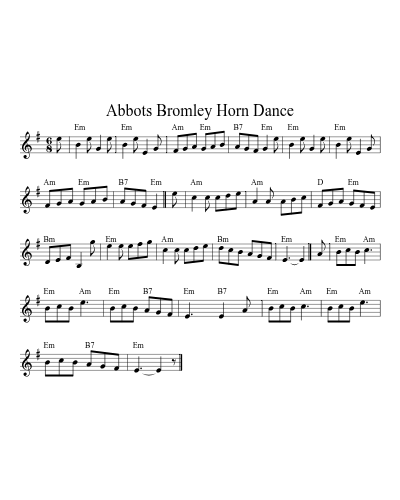 Abbots Bromley Horn Dance (Version 8) sheet music preview