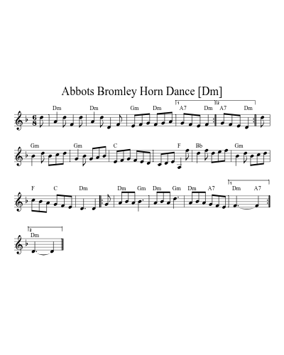 Abbots Bromley Horn Dance [Dm] (Version 2) sheet music preview