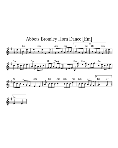 Abbots Bromley Horn Dance [Em] (Version 2) sheet music preview