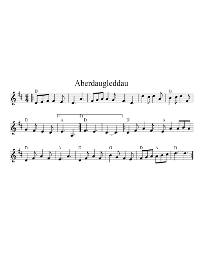 Aberdaugleddau sheet music preview