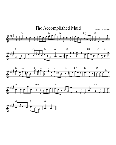 The Accomplished Maid (Version 2) sheet music preview