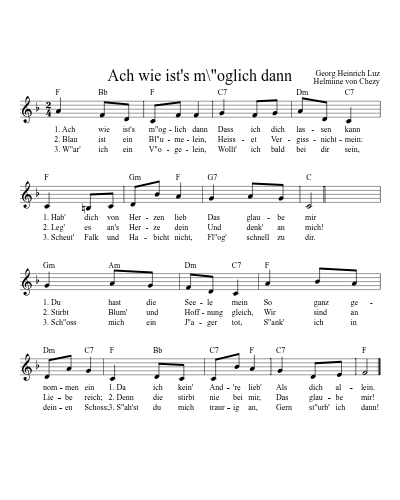 Ach wie ist's m\"oglich dann preview