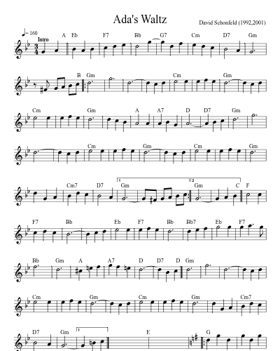 Ada's Waltz (Version 2) sheet music preview