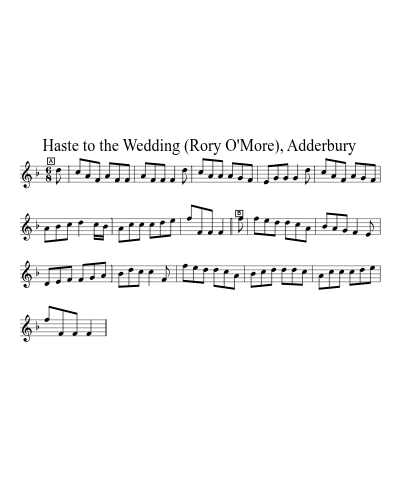 Haste to the Wedding (Rory O'More), Adderbury sheet music preview