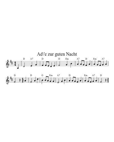 Ad\'e zur guten Nacht (Version 2)