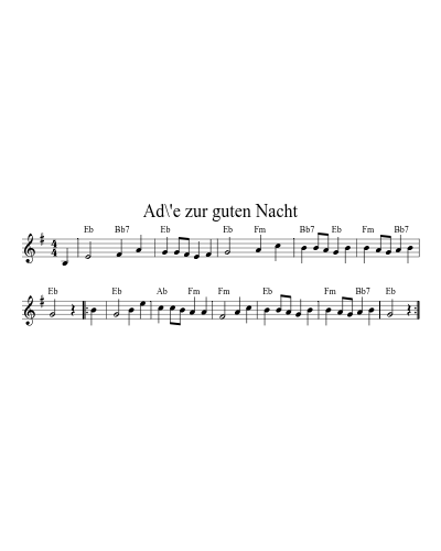 Ad\'e zur guten Nacht (Version 3)