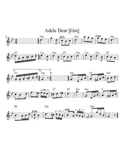 Adele Dear [Gm] sheet music preview