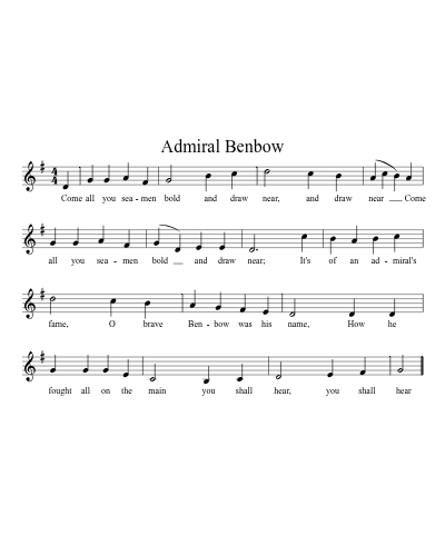 Admiral Benbow preview