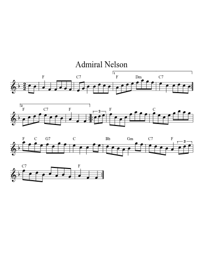 Admiral Nelson (Version 9) sheet music preview