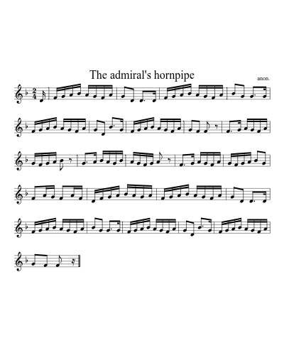 The admiral's hornpipe sheet music preview