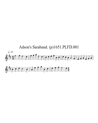 Adson's Saraband. (p)1651.PLFD.001