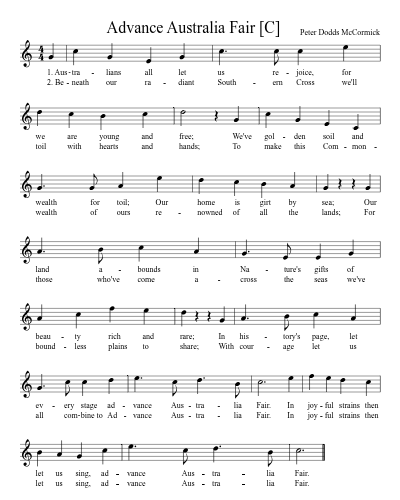 Advance Australia Fair    [C]