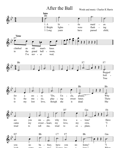 After the Ball (Version 7) sheet music preview