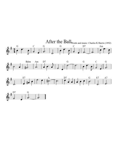 After the Ball (Version 17) sheet music preview