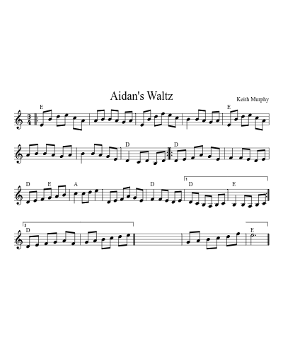 Aidan's Waltz sheet music preview