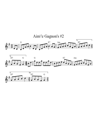 Aim\'e Gagnon's #2 (Version 3) sheet music preview