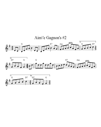 Aim\'ee Gagnon's #1 sheet music preview