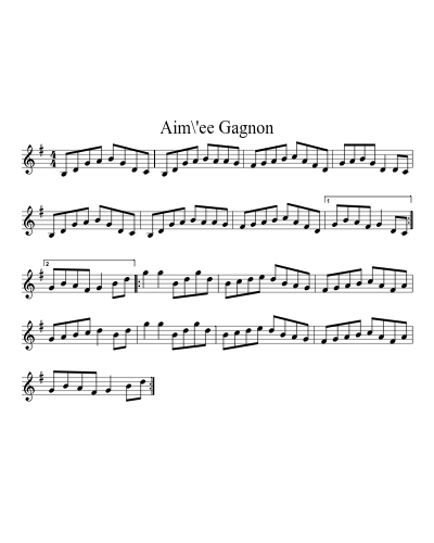 Aim\'ee Gagnon sheet music preview