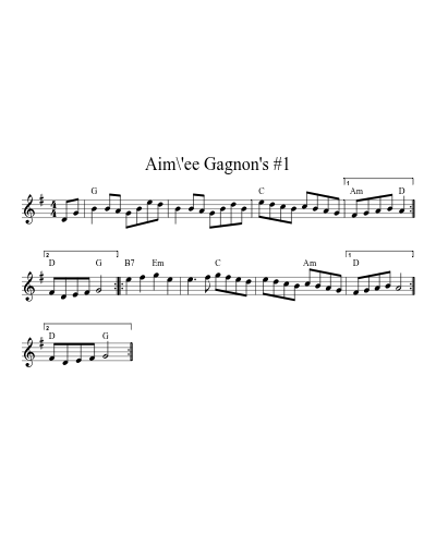 Aim\'ee Gagnon's #1 (Version 3) sheet music preview
