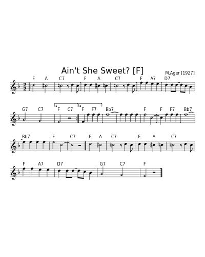 Ain't She Sweet? [F] (Aint She Sweet)