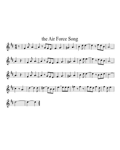 the Air Force Song sheet music preview