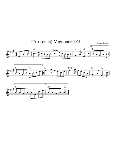 l'Air (de la) Mignonne   [RJ]