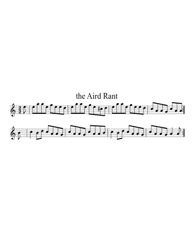 the Aird Rant sheet music preview
