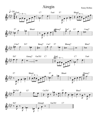 Airegin sheet music preview