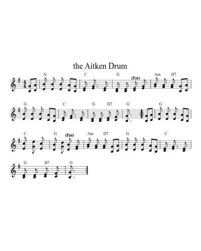 the Aitken Drum (Version 2) sheet music preview
