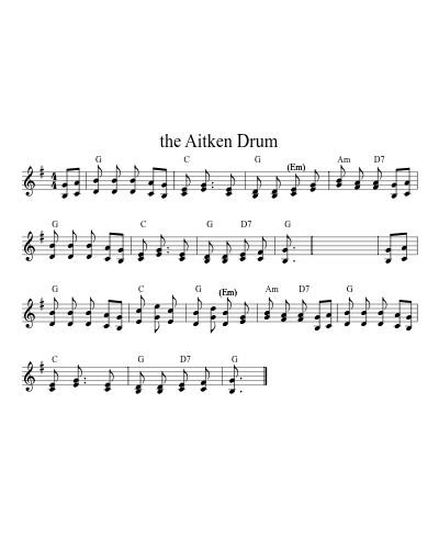 the Aitken Drum (Version 3) sheet music preview