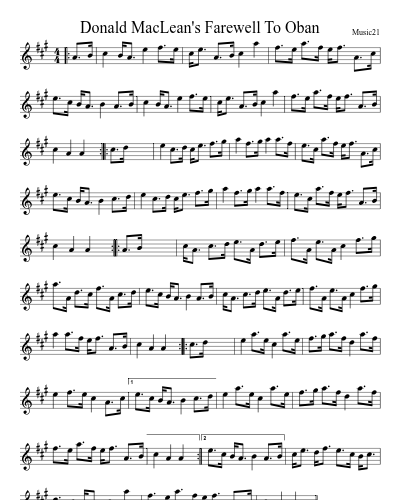 Donald MacLean's Farewell To Oban