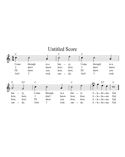 Alabama Gal (Version 6) sheet music preview