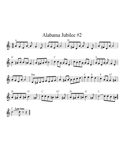 Alabama Jubilee #2 (Version 2) sheet music preview