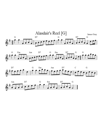 Alasdair's Reel [G] (Version 2)