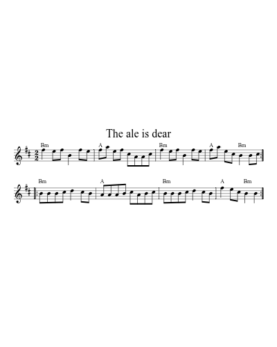 The Ale is Dear (Version 3) sheet music preview
