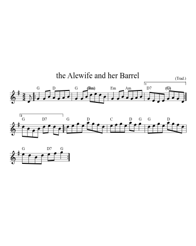 the Alewife and her Barrel sheet music preview