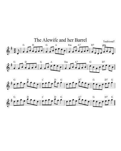 the Alewife and her Barrel (Version 2) sheet music preview