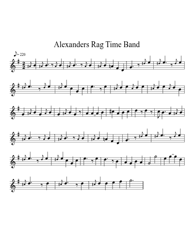 Alexanders Rag Time Band (Version 2) sheet music preview