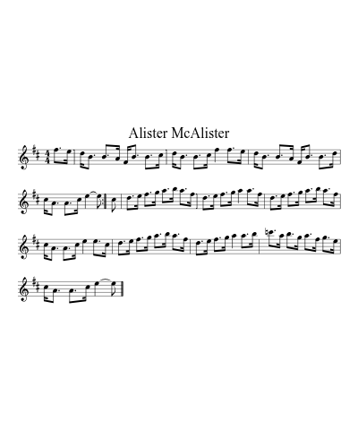 Alister McAlister (Version 4) sheet music preview