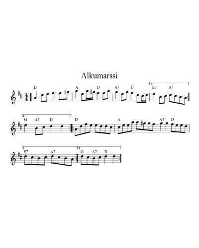 Alkumarssi sheet music preview