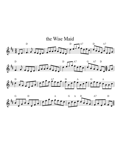 The Wise Maid (Version 3) sheet music preview