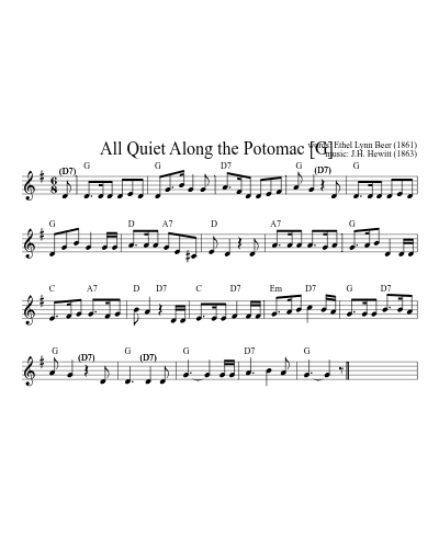All Quiet Along the Potomac  [G] (Version 2)