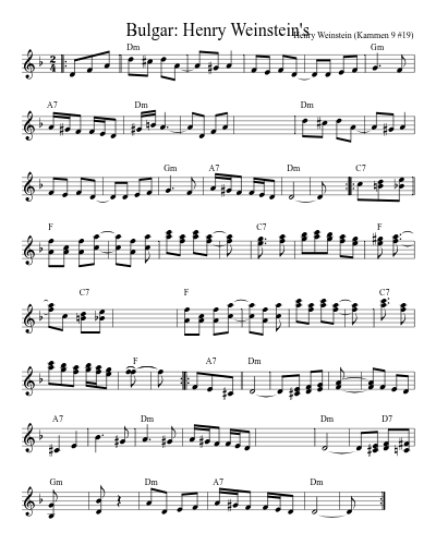 Bulgar: Henry Weinstein's sheet music preview