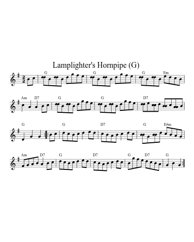 Lamplighter's Hornpipe  (G)
