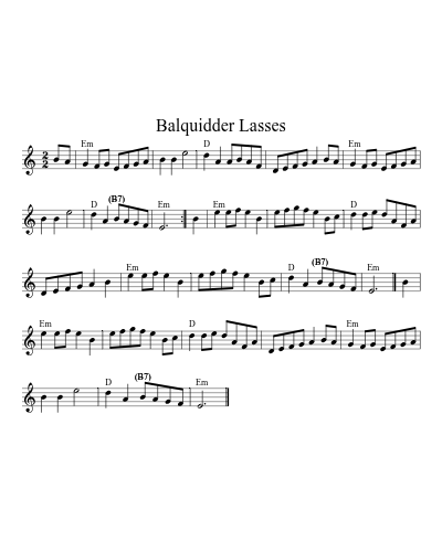 Balquidder Lasses (All Tunes)