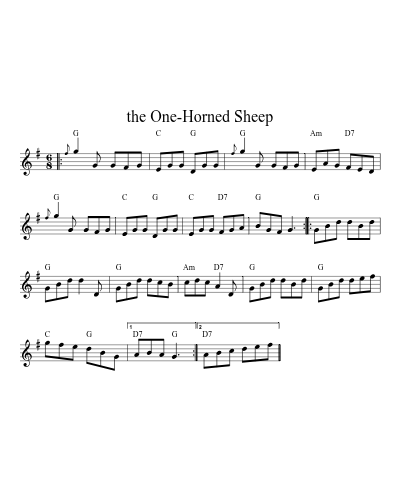 the One-Horned Sheep sheet music preview
